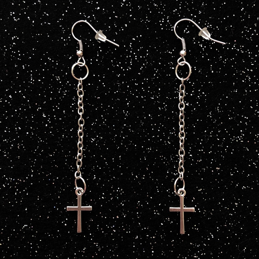 Cross chain earrings / danglers 🖤 OUT OF STOCK